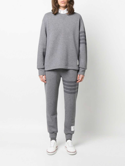 Shop Thom Browne Stripe-detail Knit Jumper In Grey
