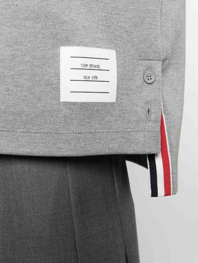 Shop Thom Browne Polo With Oxford Trims In Gris