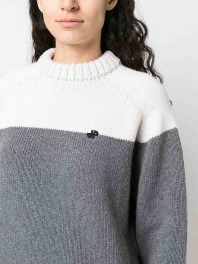 Patou Merino-blend Colour-block Jumper In Gris