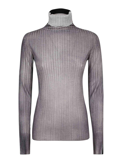 Shop Cividini Airbrushed Wool Turtleneck Sweater In Grey
