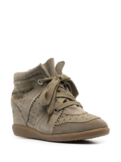 Isabel Marant Bobby Wedge Sneakers In Grey