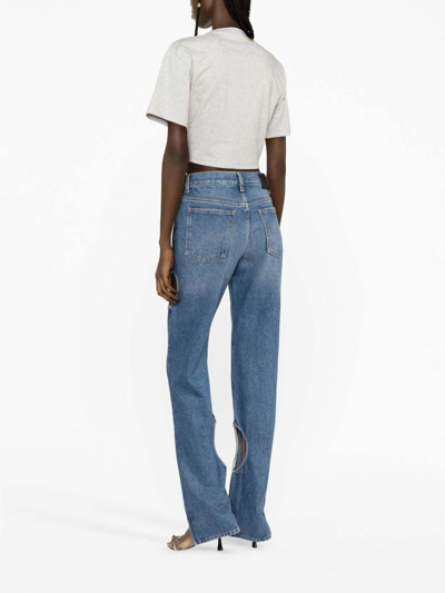 Shop Off-white Meteor Hole-detail Jeans In Blue