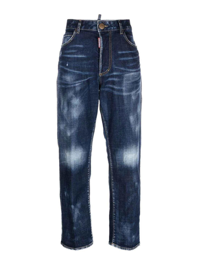 Shop Dsquared2 Straight-leg Jeans In Dark Blue