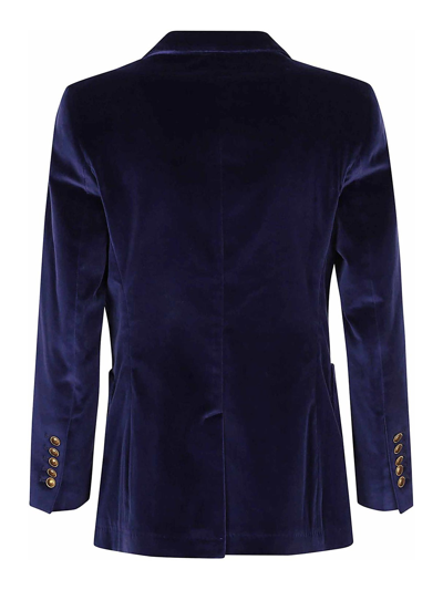 Shop Saulina Adelaide Velvet Jacket In Blue