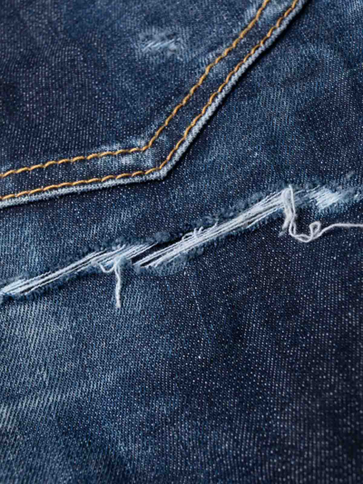 Dsquared2 Distressed High-waist Jeans In Dark Blue