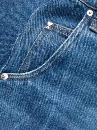 Shop Ami Alexandre Mattiussi Logo-patch Wide-leg Jeans In Dark Wash