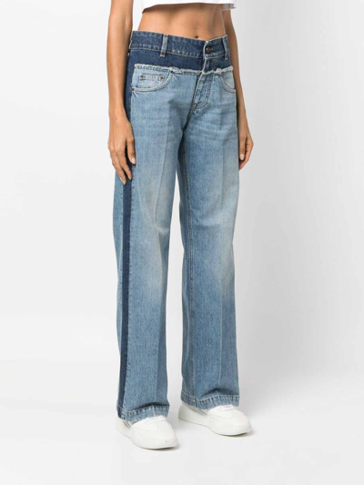 Shop Stella Mccartney Panelled Straight-leg Jeans In Dark Wash
