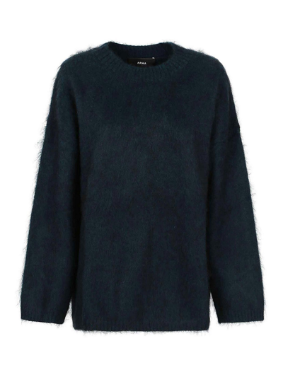 Shop Arma Round Neck Mohair Sweater In Verde