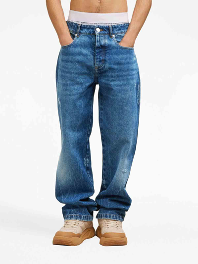 Shop Ami Alexandre Mattiussi Low-rise Straight-leg Jeans In Dark Wash