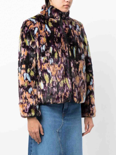 Shop Paul Smith Abstract-print Brushed-effect Jacket In Green