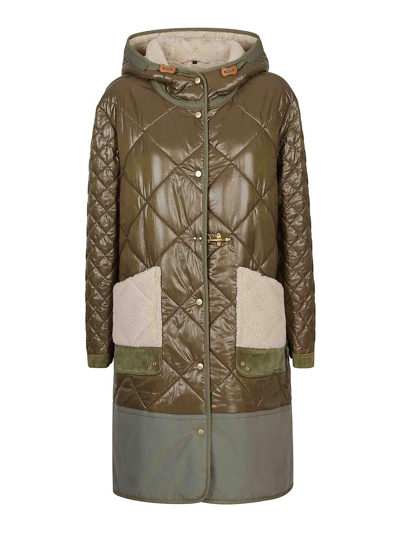 Shop Fay Coat Nylon And Other Materials In Dark Green