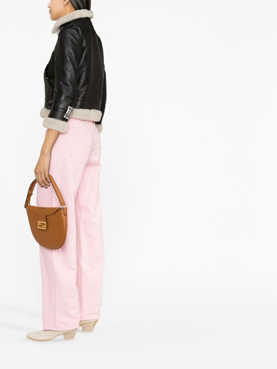 Dsquared2 Short Shearling Collar Jacket With Side Pockets In Black