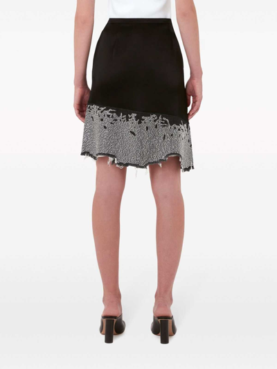 Shop Jw Anderson Litter-detail Asymmetric Skirt In Black