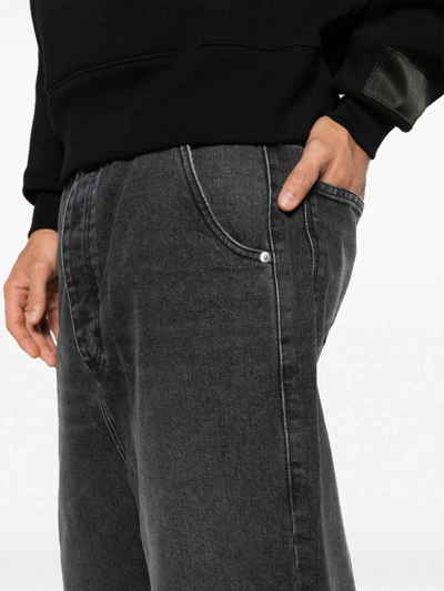 Shop Ami Alexandre Mattiussi Logo-patch Wide-leg Jeans In Black