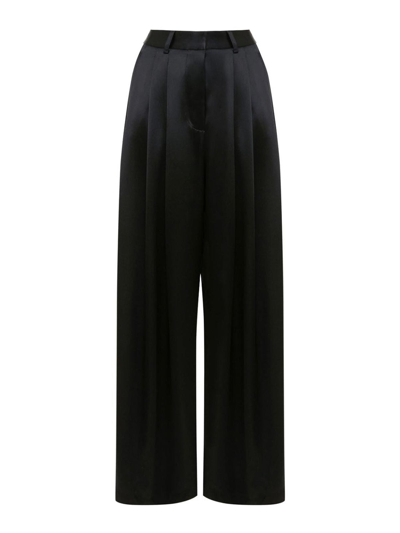 Jw Anderson Wide-leg Pleated Pants In Black