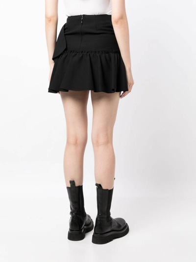 Shop Msgm Le-detailing High-waist Skirt In Black