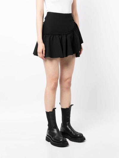 Shop Msgm Le-detailing High-waist Skirt In Black