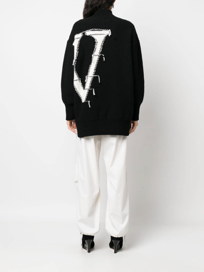 Shop Off-white Ow High-neck Wool Jumper In Black