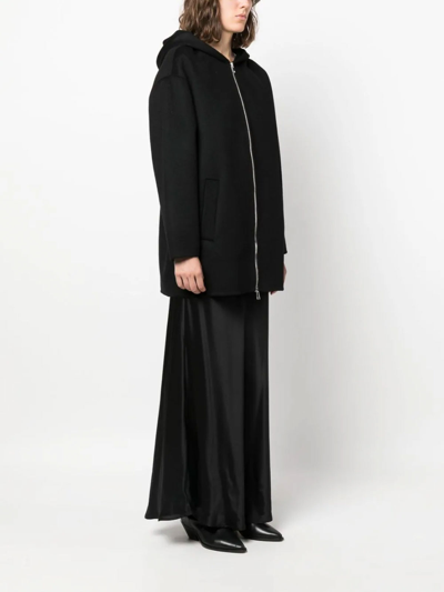 P.a.r.o.s.h Zip-up Hooded Wool Jacket In Black