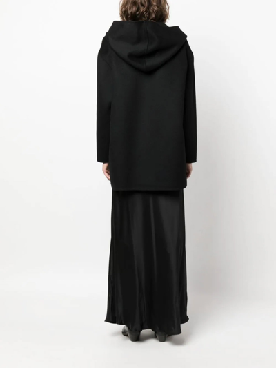 P.a.r.o.s.h Zip-up Hooded Wool Jacket In Black
