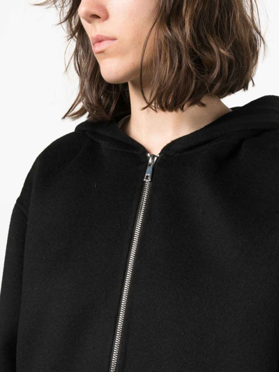 P.a.r.o.s.h Zip-up Hooded Wool Jacket In Black