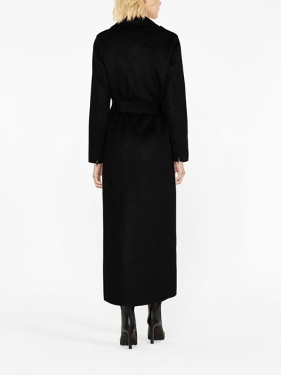 Shop P.a.r.o.s.h Tail Wool Maxi Coat In Negro