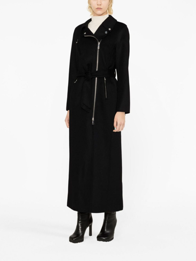 Shop P.a.r.o.s.h Tail Wool Maxi Coat In Negro
