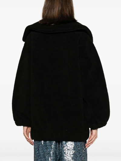 Patou Logo-embroidered Fleece Jacket In Black