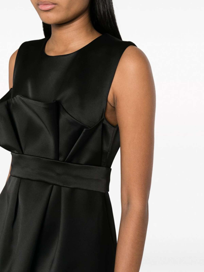 P.a.r.o.s.h Satin Belted Sleveless Minidress In Black