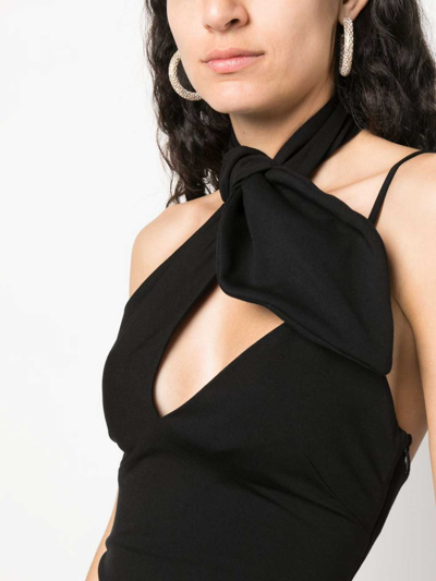 Shop Attico Tina Crossover-neck Top In Black