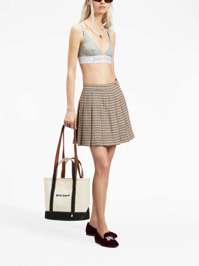 Palm Angels Logo Shopping Bag In Black