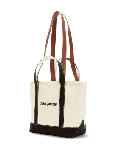 Palm Angels Logo Shopping Bag In Black