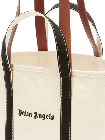 Palm Angels Logo Shopping Bag In Black