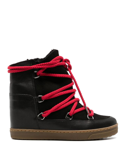 Shop Isabel Marant Nowles Suede Ankle Boots In Black