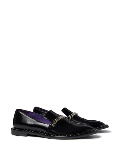 Shop Stella Mccartney Falabella Chain-link Detailing Loafers In Black