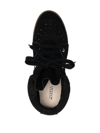 Isabel Marant Bobby Suede Wedge Sneakers In Black