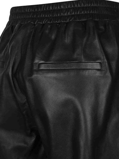 Shop Arma Elastic Waist Leather Trousers In Black