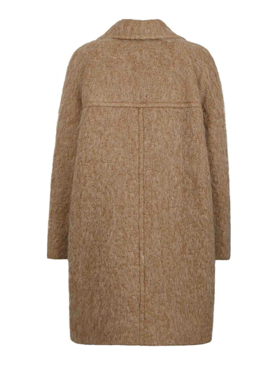Shop Fay Cappotto Over Mohair Jaqueline In Camel