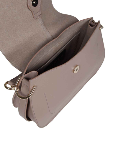 Furla Flow Handbag In Greige Leather In Grey