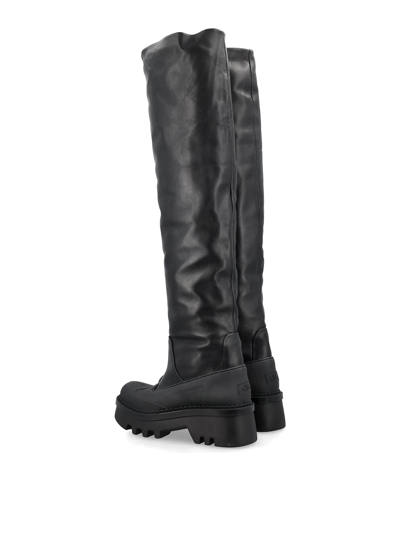 Chloé Leather Knee-high Boots With Tank Sole In Black