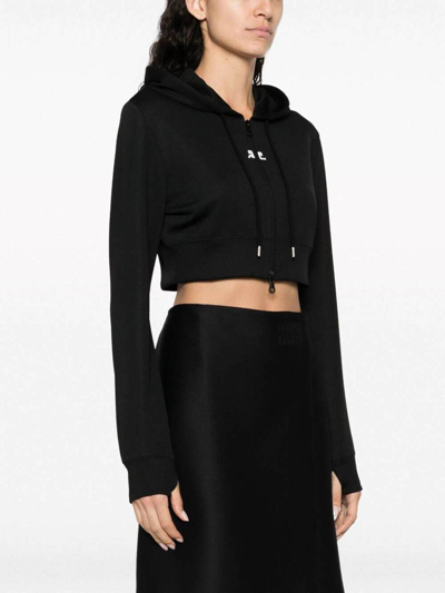 Shop Courrèges Cropped Tracksuit Interlock Jacket In Negro