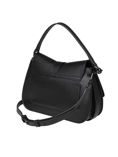 Shop Furla Flow Handbag In Black Leather