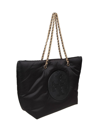 Shop Tory Burch Ella Puffy Shopping In Black Nylon