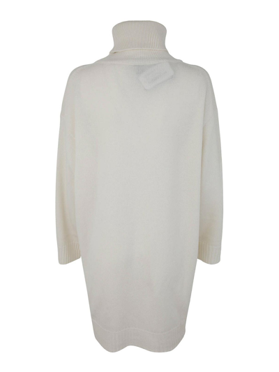 Shop Kiton High Neck Knitted Mini Dress In White