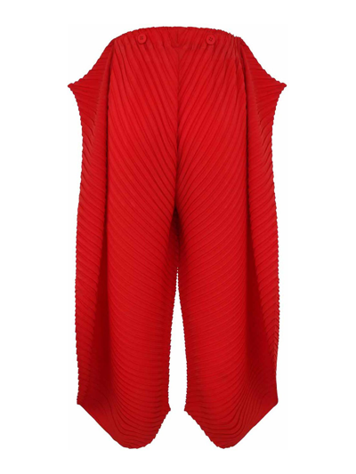 Shop Issey Miyake Reiteration Pleats Solid In Red