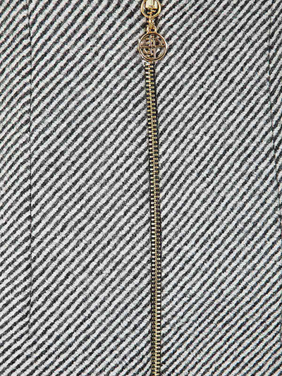 Shop Patou Slit Zipped Pencil Skirt In Grey