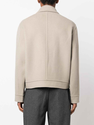 Shop Ami Alexandre Mattiussi Wool And Cahemire Jacket In Grey