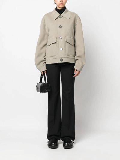 Shop Ami Alexandre Mattiussi Wool And Cahemire Jacket In Grey