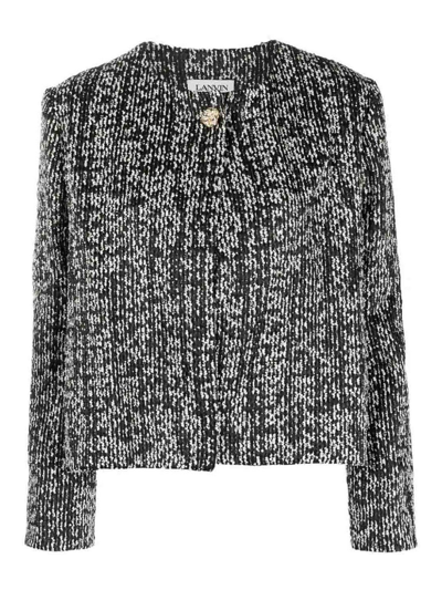 Shop Lanvin Tweed Jacket In Negro