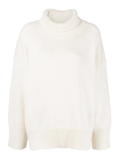 Shop Chloé Cashmere Turtleneck Sweater In White